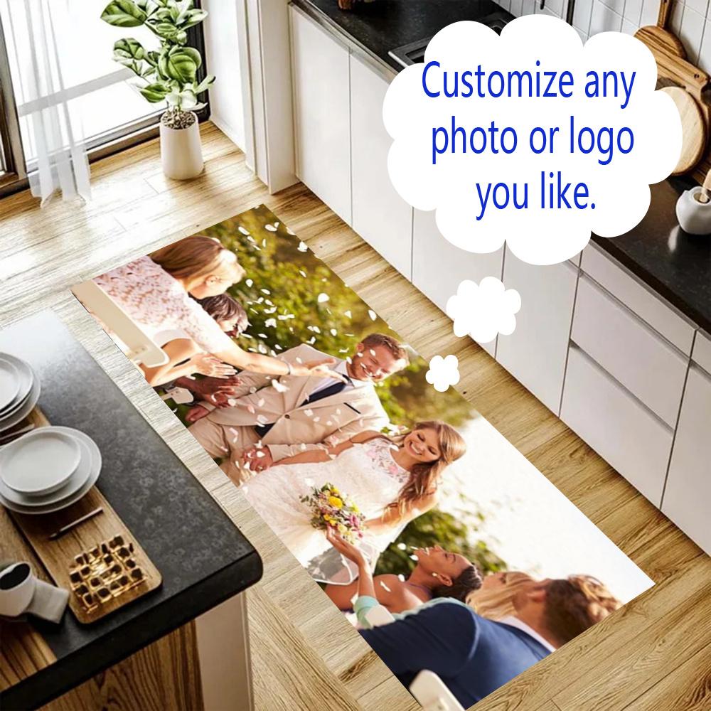 Customize Photo Logo Kitchen Rug Runner Rug Laundry Mat Hallway Entryway The Best Gift Choice
