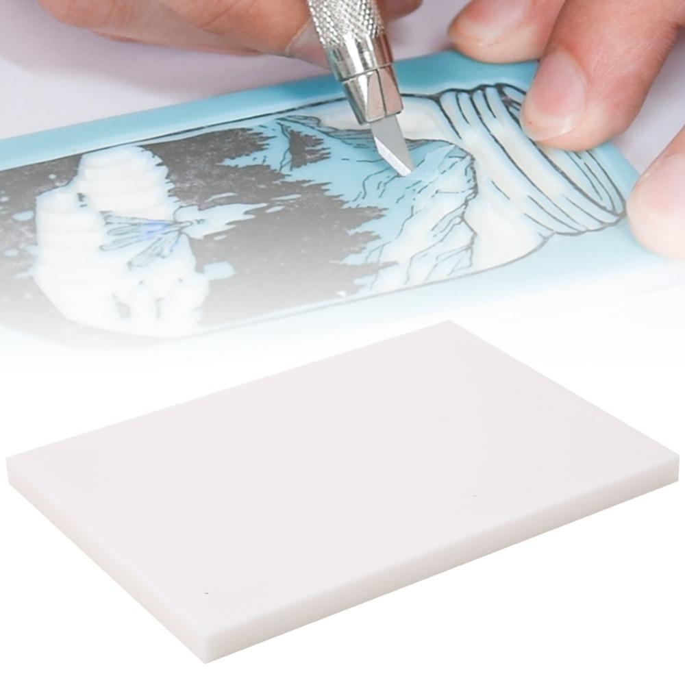 Thin Engraving PVC DIY Eraser Block Color Options Rubber Carving Block Printmaking белый