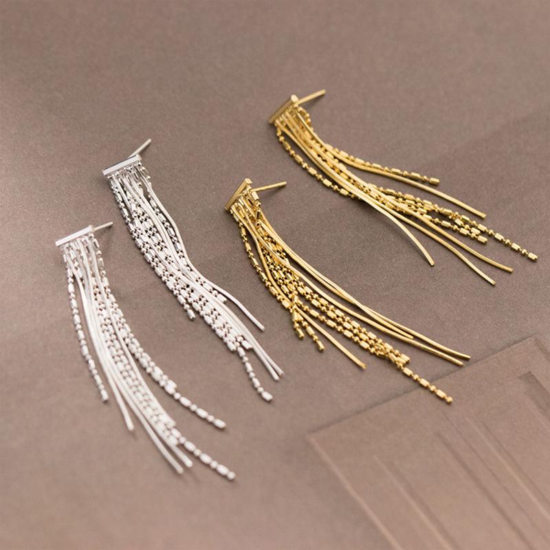 Wasserfall-Fransenohrringe, Süßes und Cooles Temperament, Modische Internet-Celebrity-Blogger, Fließende Persönlichkeit, Lange Perlenvorhang-Ohrringe