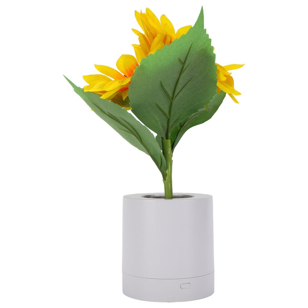 Artificial Flower Table Lamp Rechargeable LED Double Headed Sunflower Night Light for Bedroom Decoration