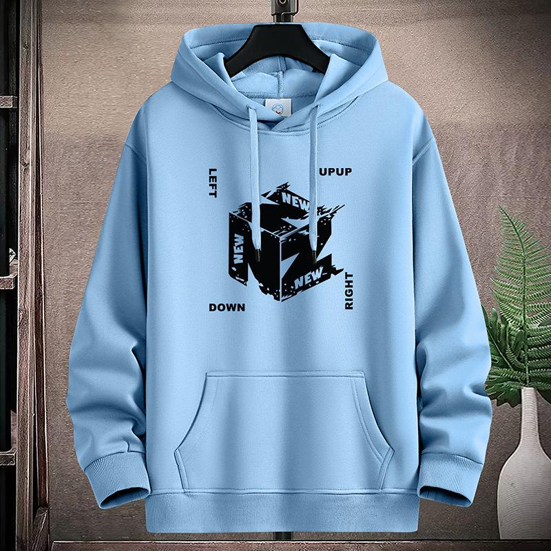 NZ M-5XL Herr Fleece Hoodie Lös Hooded Sporttröja Plus Size Pojkar Pullovrar