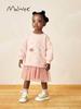 Malwee Girls' Hooded Gauze Skirt: Autumn/Winter Princess Dress with Long Sleeves and Round Neck.