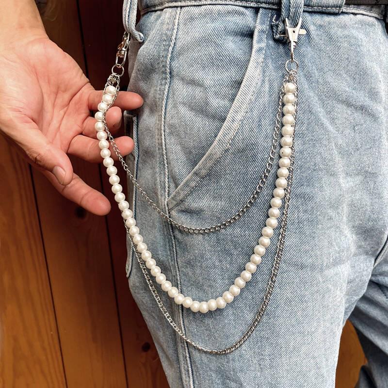 Punk Style Hollow Star Tassel Metal Chain for Jeans