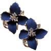New Elegant and Noble Earrings Blue Flower Crystal Camellia Earrings Ladies Simple Christmas Earrings Pendant Party JewelryGifts
