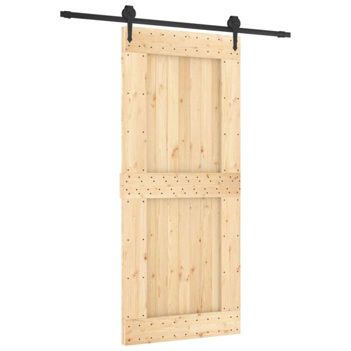 VidaXL Porte coulissante et kit de quincaillerie 90x210 cm pin massif, porte intérieure, porte de grange intérieure 3203206