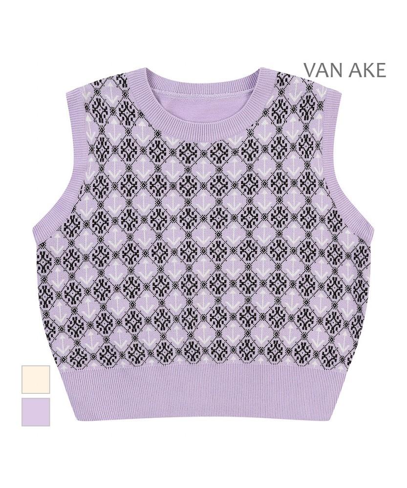 Vanake Pattern Design Knit Vest_Vb34Kvm301Z