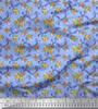 Soimoi Japan Crepe Satin Fabric Swirl,Leaves & Rose Floral Printed Fabric 1 Metre 42 Inch