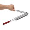 Kabob Grilling Baskets Lockable Iron Kebab Grill Grate with Wooden Handle for Grilling Vegetables Hot Dog Meat