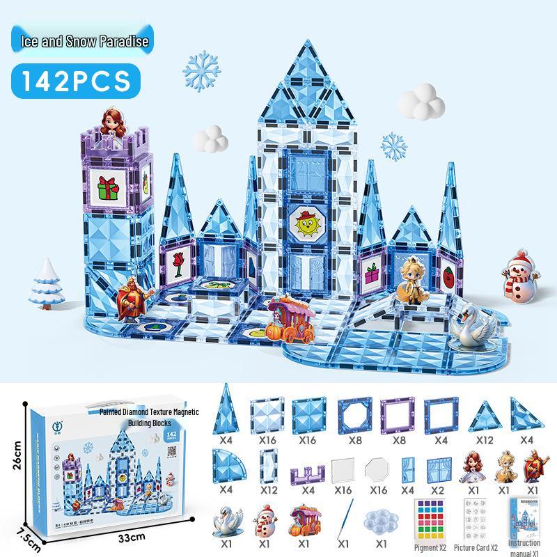 Colorful Magnetic Building Blocks Set - Brain-Teasing Puzzle Toy for Kids