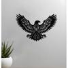 Black Metal Eagle Wall Decor, Metal Wall Art Black Eagle Silhouette, Eagle Outdoor Wall Hanging Decor for Bedroom, Living Room, Hallway