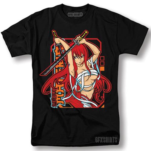 Hentai Waifu Anime Shirt Erza Scarlet Cosplay Manga Girl Gamer Graphic T-Shirt Unisex T-Shirt