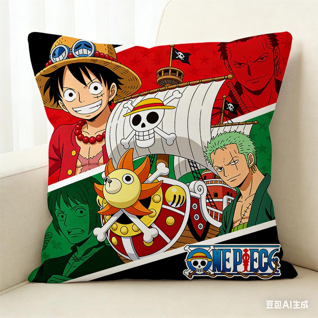 Federa Cuscino One Piece Stampa Personaggio Preferito Fan Anime Federa Decorativa per Camera da Letto Soggiorno e Appassionati di Anime