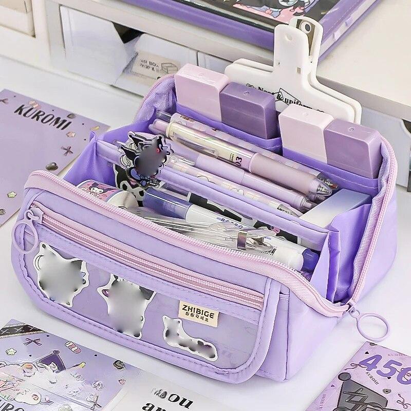 Pencil Case Large Capacity Schoolgirl Stationery Box High Value Stationery Bag Multifunctional Pencil Case
