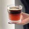 1 Pcs Half Beaded Pattern Decorated Transparent Glass Cup Special Beaded Surface Transparent Glass Cup Drinking Water Glass Cup