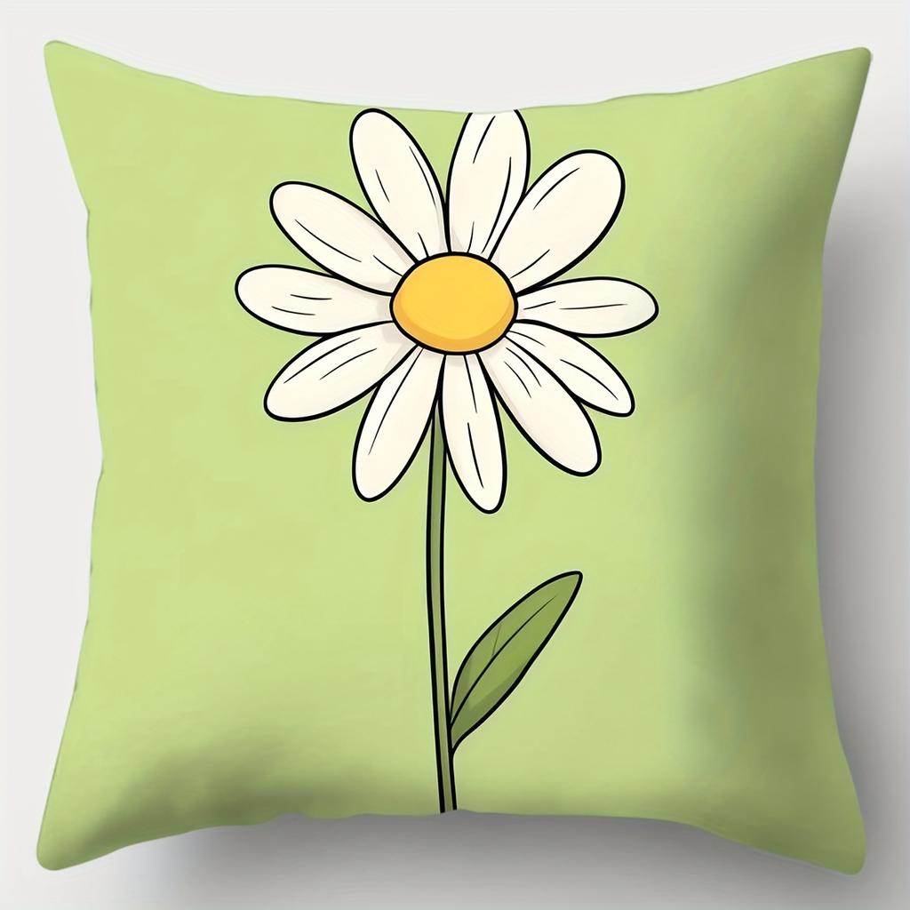 4pcs Set, Sofa Pillow Cover, Dwarf and Floral Pillowcase, 17.7 Inches * 17.7 Inches, Single-sided Printed, Home Decoration,