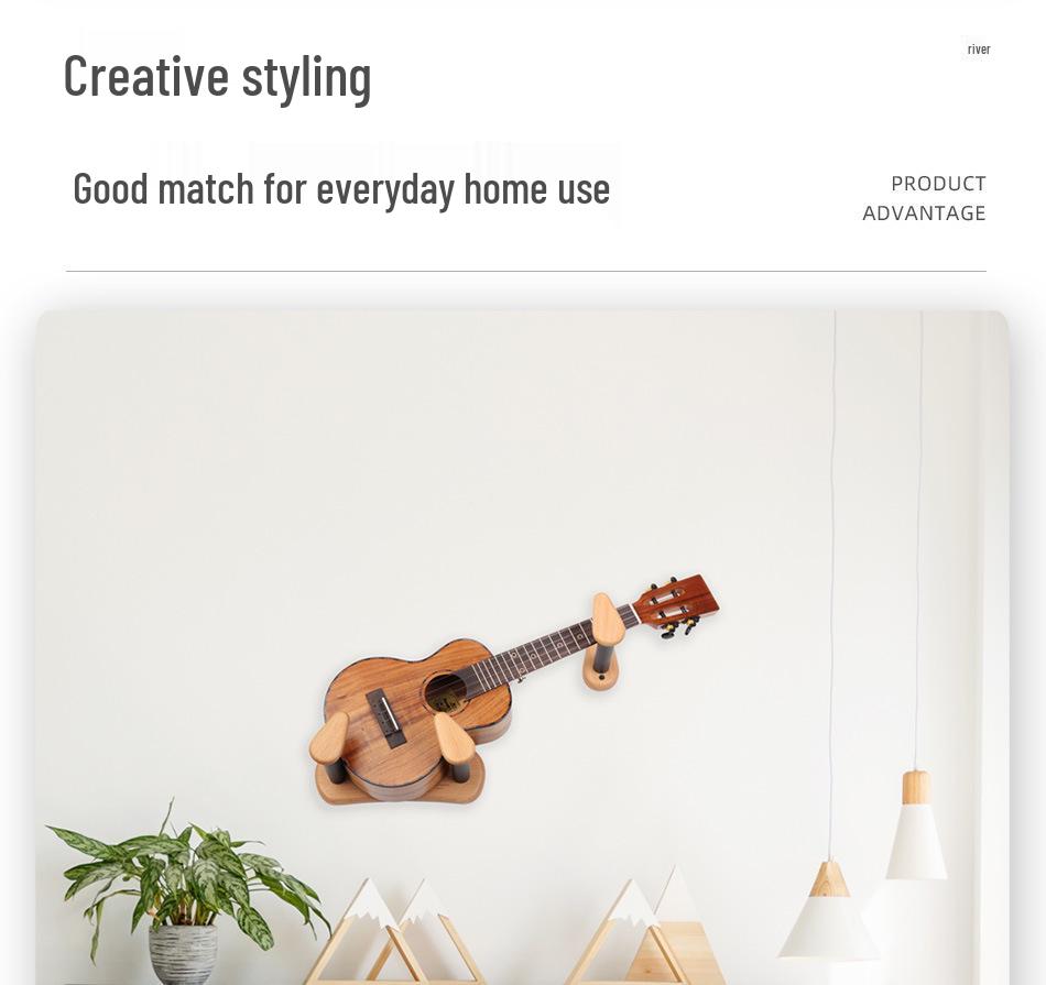 Solid Wood Guitar & Ukulele Wall Hanger Stand