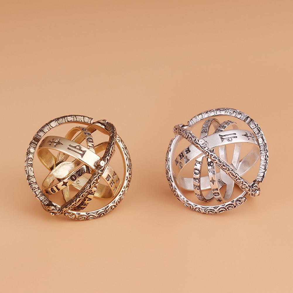 Groovy Over Ball Universe Shape Unisex Vintage Finger Ring Couple Jewelry Gift