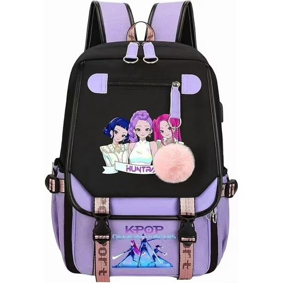 Witch Hunting Squad Korean Print High School Student Campus Backpack Outdoor Purple Backpack