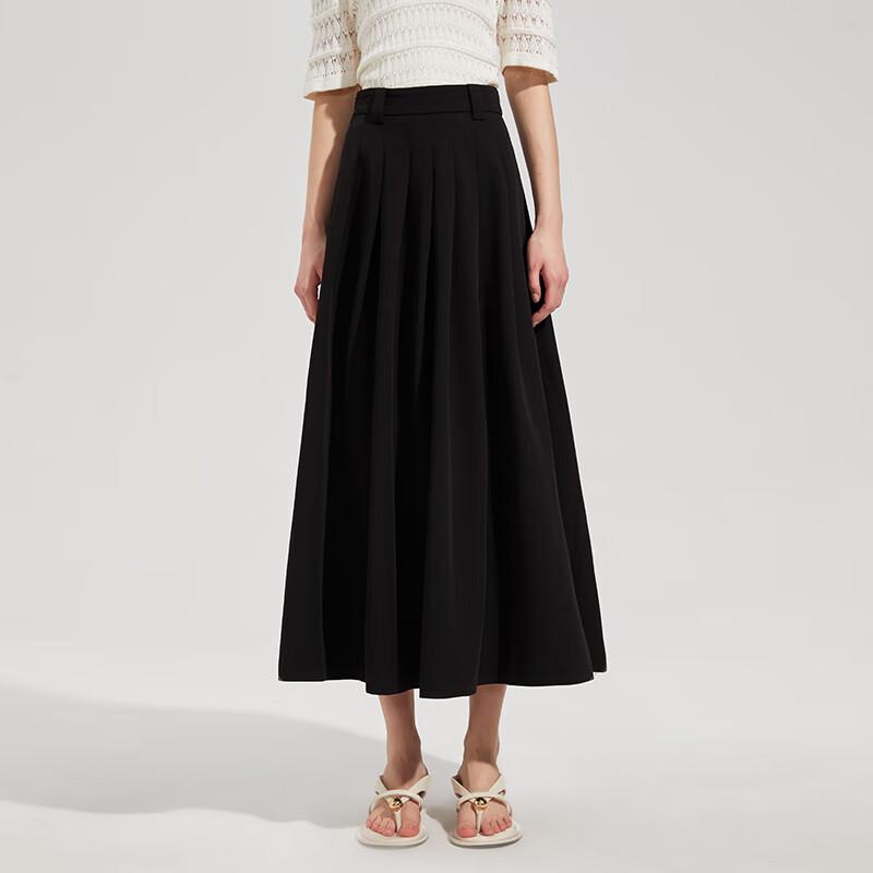 TATU Women's Commuter Pleated Midi Skirt