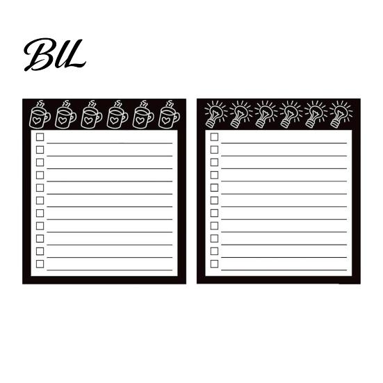 Small List Pad Magnetic Notepad, Thick Paper Tear-off Checklist Planner, Black Bordered Retro Reminder Board Design Task Organizer for Grocery