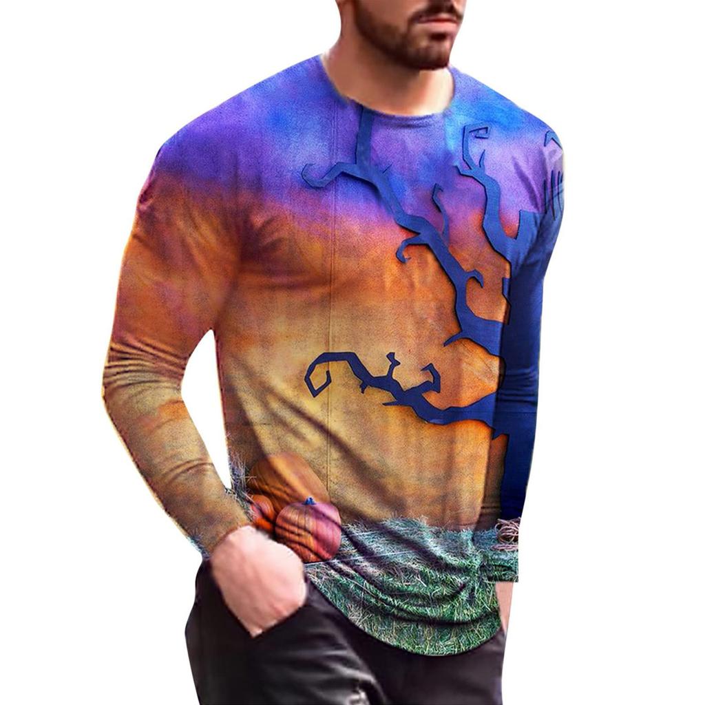 Halloween Series Men'S 3D Printed Casual Long Sleeve Fashion T-Shirt