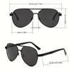 2PCS Men's and Women's Retro Large Frame Round Fashionable Lens Glasses Enlarged Retro Pilot Style Party Glasses
