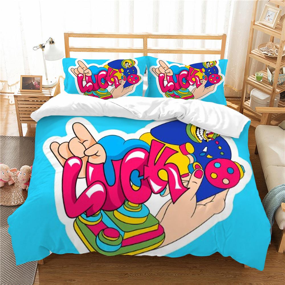 Zestaw pościeli 3D Gamepad Miękka poszwa na kołdrę Kołdra Poszewki Domowa pościel Narzuty Narzuta na kołdrę