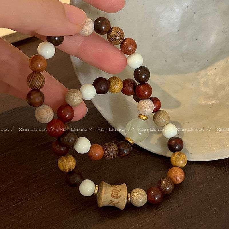 Ancient rhyme bracelet retro pear wooden beaded ethnic style wooden bracelet new
