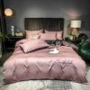 High End Skin Friendly Bedding Set Queen Luxury Embroidery Duvet Cover Set with Flat Sheet Simple Durable King Size Bedding Sets