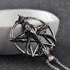 Baphomet Goat Head Pendant Necklace Inverted Pentagram Sigil Laveyan Satanic Jewelry Gothic Accessory