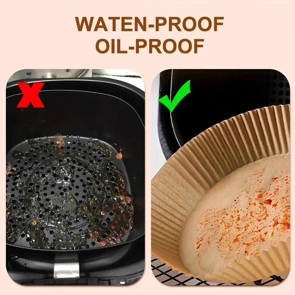 Air Fryer Disposable Paper Air Fryer Accessories Square Round Oil-proof Liner Non-Stick Mat for Kitchen Oven Baking