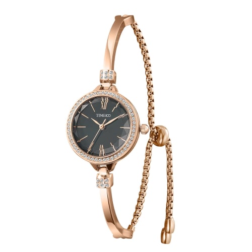 

Time100 Women s Fashion Bracelet Watch with Polyhedral Crystal, Adjustable Band, Japanese Quartz Movement, 30M Water Resistance (Green)