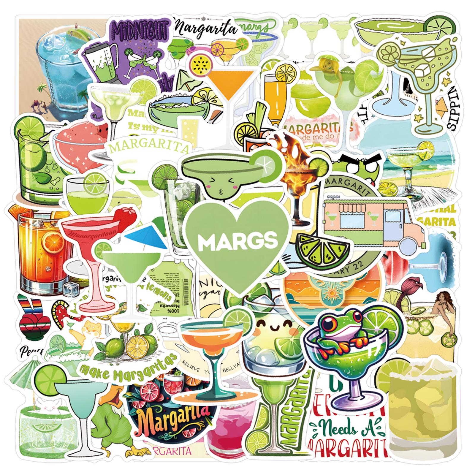 55-Piece Margarita Cocktail Graffiti Sticker Set for DIY Suitcases & Laptops