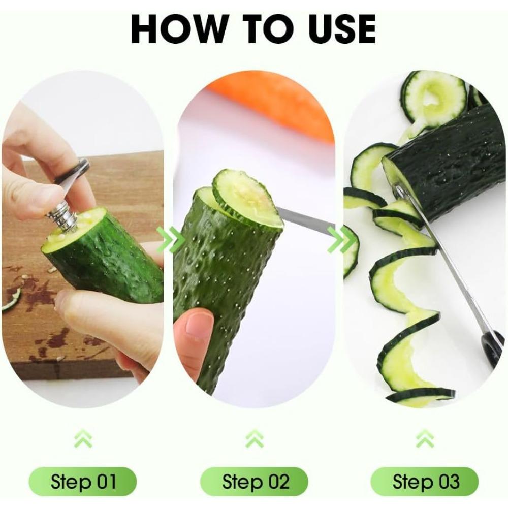 Piranha Spiral Cutting Machine Stainless Steel Spiral Cutter for Veggies Portable Cucumber Potato Carrot Slicer Cutter