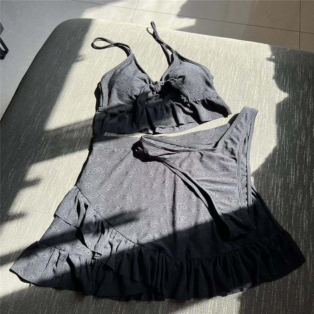 Neu Sexy Mit Rock Rüschen Bikini Damen Bademode Weiblicher Badeanzug Dreiteiliges Bikini-Set Badegast Badeanzug Schwimmen