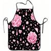 1pc of Pink Rose Diamond Sparkle Design Apron, Made from Durable And Easy-To-Clean Polyester, Featuring an Adjustable Waistband, Suitable for Cooking 