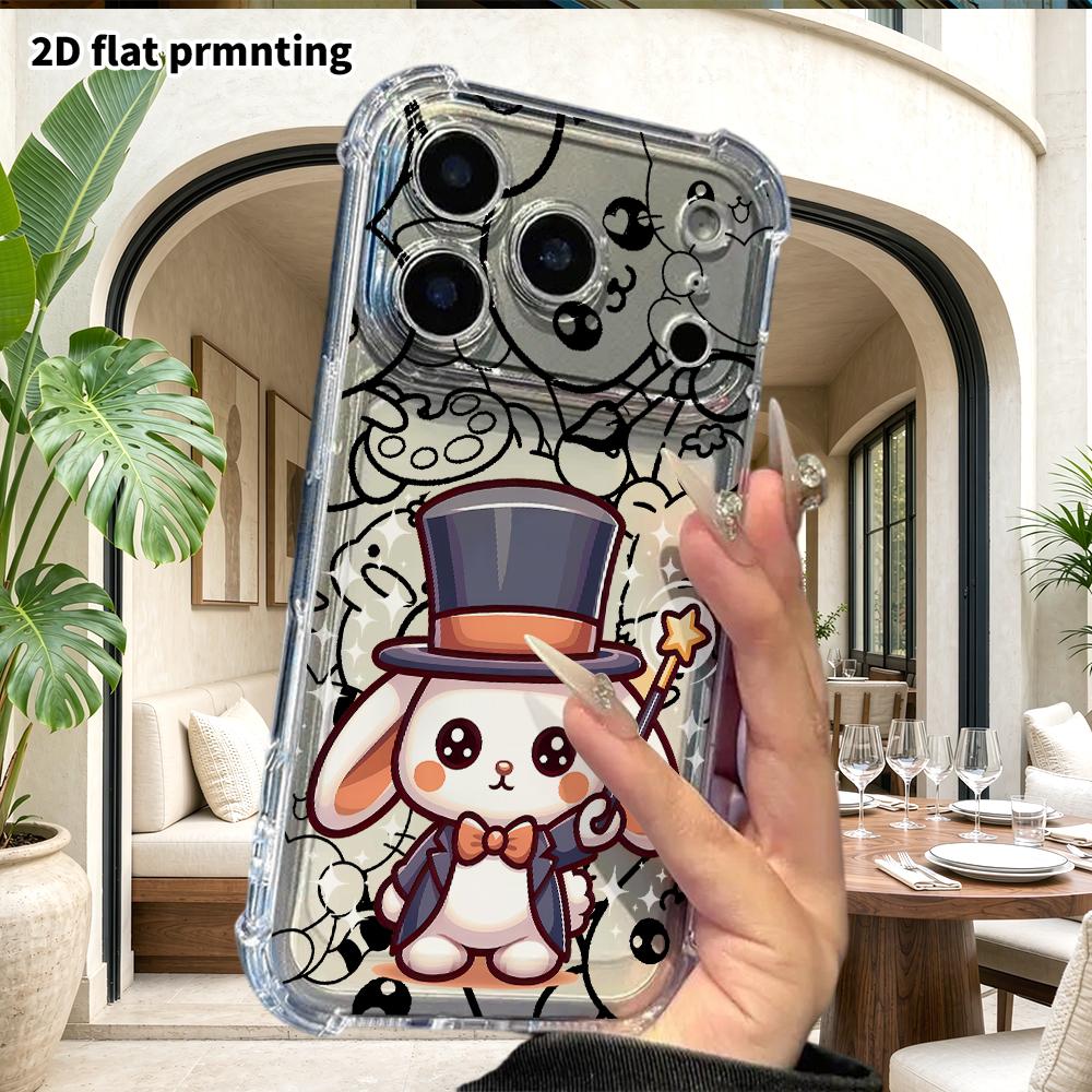 Phone Case: 2D Flat, Fits iPhone 18, 17, 16, 15, 14, 13 Pro, Magician Lop-Eared Rabbit, Perfect Christmas and Halloween Holiday Gift