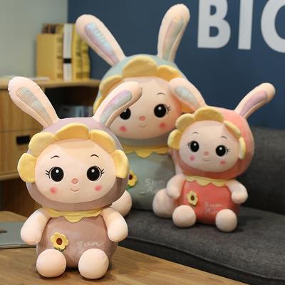 Cute Sun Flower Rabbit Plush Toy Sleeping Soothing Rag Doll Rabbit Doll Scratching Doll Machine Doll