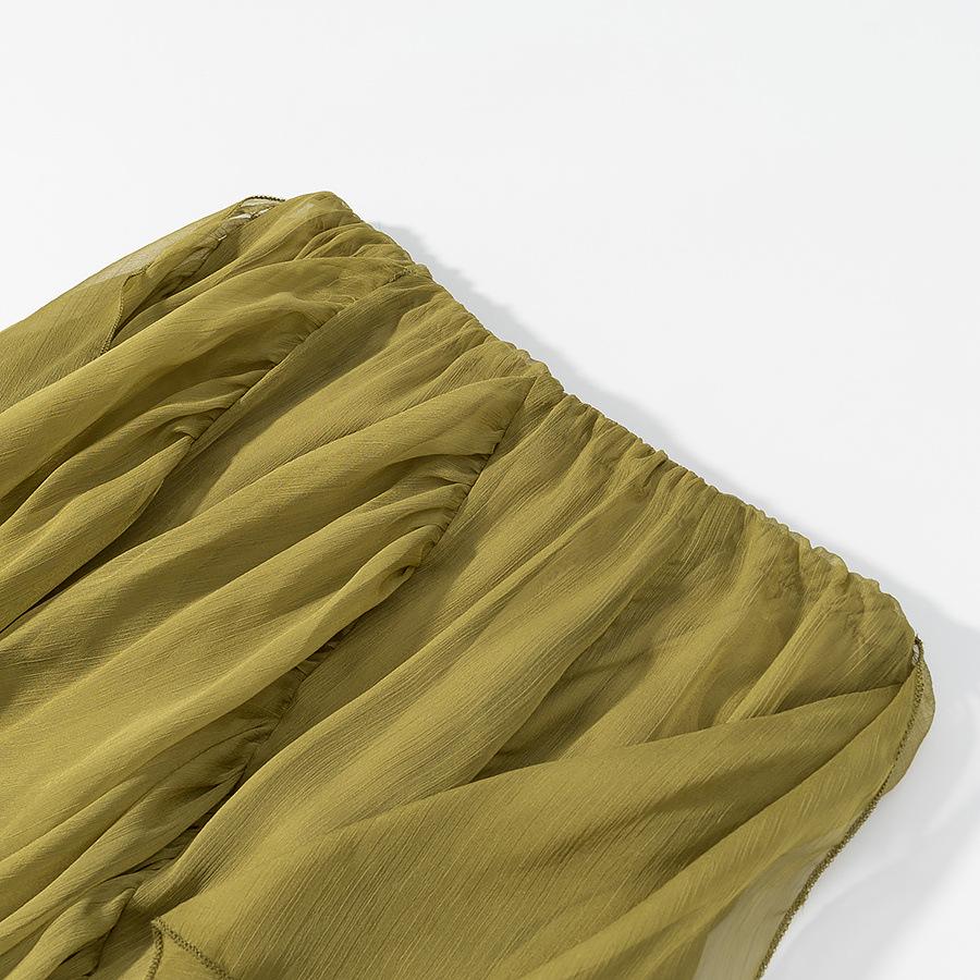 Autumn Asymmetrical Hem Midi Skirt In European and American Style