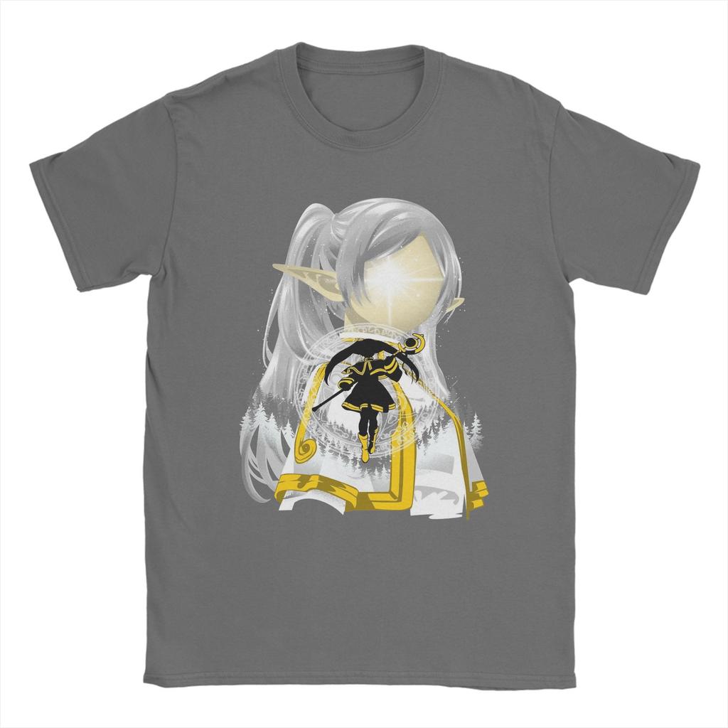 Sousou No Frieren Anime T-Shirts for Men  Fun 100% Cotton Tee Shirt Round Neck Short Sleeve T Shirt New Arrival Clothes