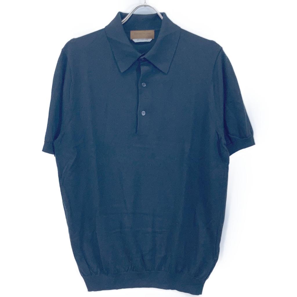 TOMORROWLAND 61-02-12-02002 Black Silk Cotton Knit Polo Shirt SESIA tops M blackUsed