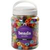 Mix of Multi-colored Plastic Beads with Large Hole. 2 Forms. Ref 69960