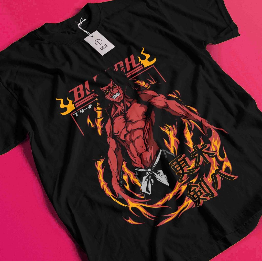 Zaraki Kenpachi Shirt Bleach Anime Tshirt Ichigo Bankai T-Shirt Aizen Yhwach Tee BB554