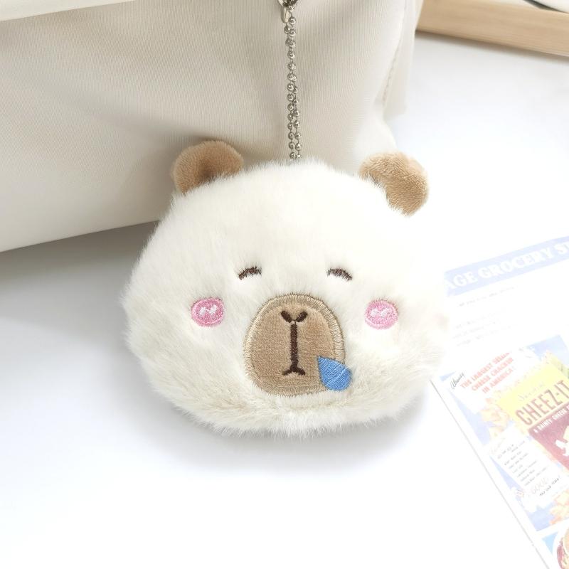 Cute Capibara Plush Keychain Schoolbag Pendant Kawaii Capipala Plushie Squeaky Accessories Stuffted Toy Pendant Friend's Gift