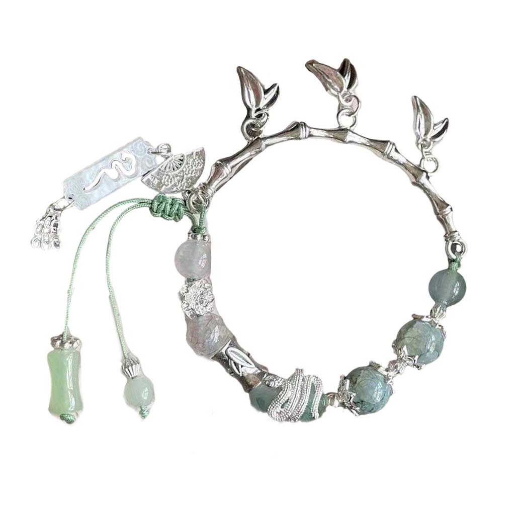 Elegant Oriental Bamboo Knot Bracelet for Women Featuring Serpent Wisdom Design and Premium Weaving Craft