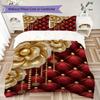 Gold Leather Pattern Bedding uilt Set uilt Cover Pillowcase Home Decoration Birthday Gift (1 * duvet cover + 2 * pillowcase without core)