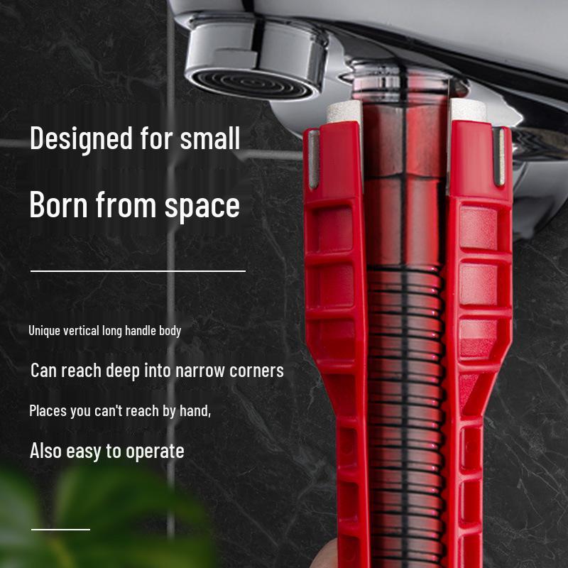 8-in-1 Universal Sink and Valve Wrench for Kitchen, Bathroom, and Heating Installation