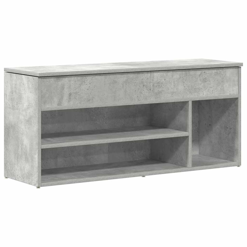 Shoe Bench Concrete Grey 102 x 30.5 x 45 cm Engineered Wood