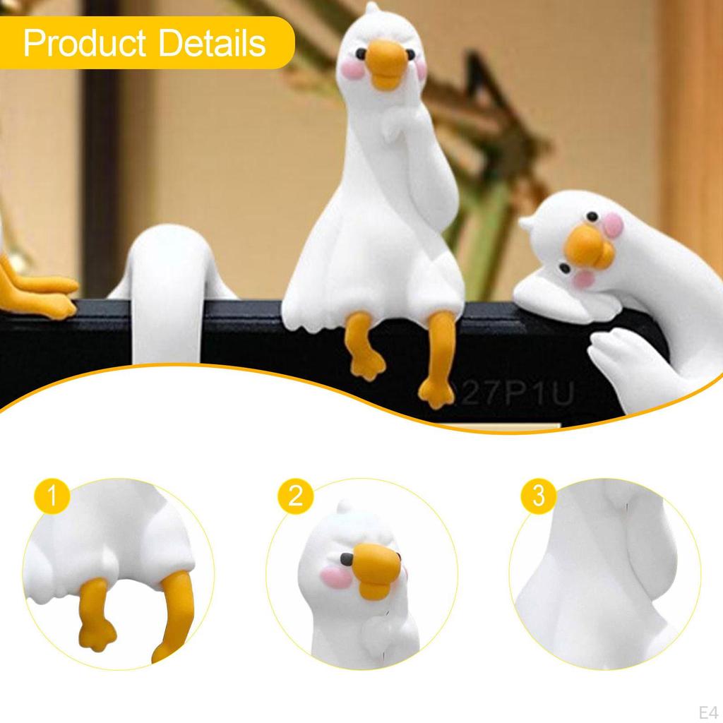 Adorable Goose Figurine, Computer Decoration, Small Statue, Easy Installation, Car Navigation