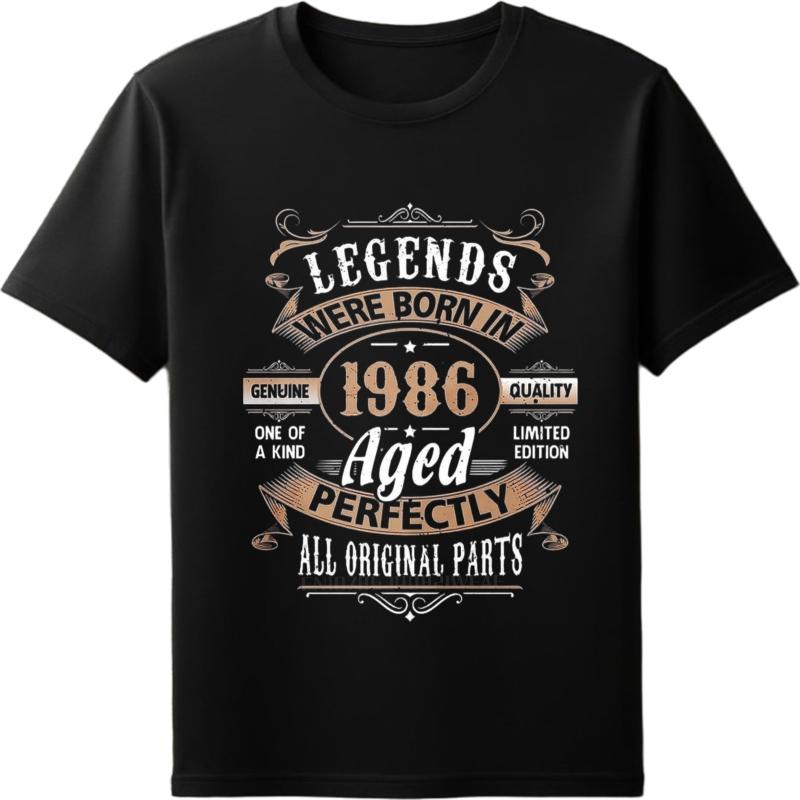 men brand tshirt Brand summer Boys tshirt Legends Were Born In 1986 Aged Perfectly Short Sleeve Solid Color ONeck Teeshirt